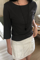 Boatneck Elbow Sleeve Tee