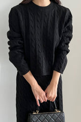 Cable Knit Skirt Set
