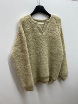 Warm Boucle Split-Neck Sweater