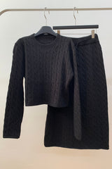 Cable Knit Skirt Set