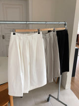Wide Leg Cotton Half Pant