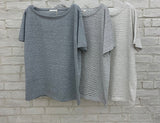 Stripe Off-Shoulder Tee
