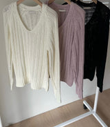 Airy V-Neck Knit Top