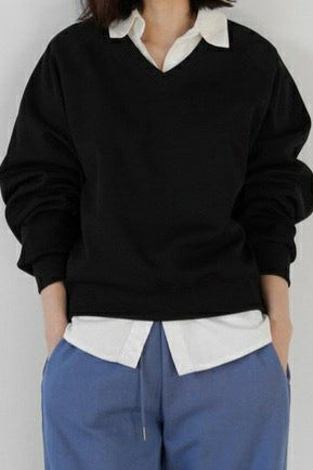 Casual V-Neck Sweatshirt