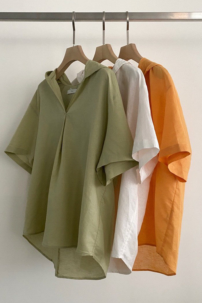 Hoodie Linen Blouse
