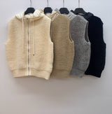 Boucle Hood Zip-Up Vest