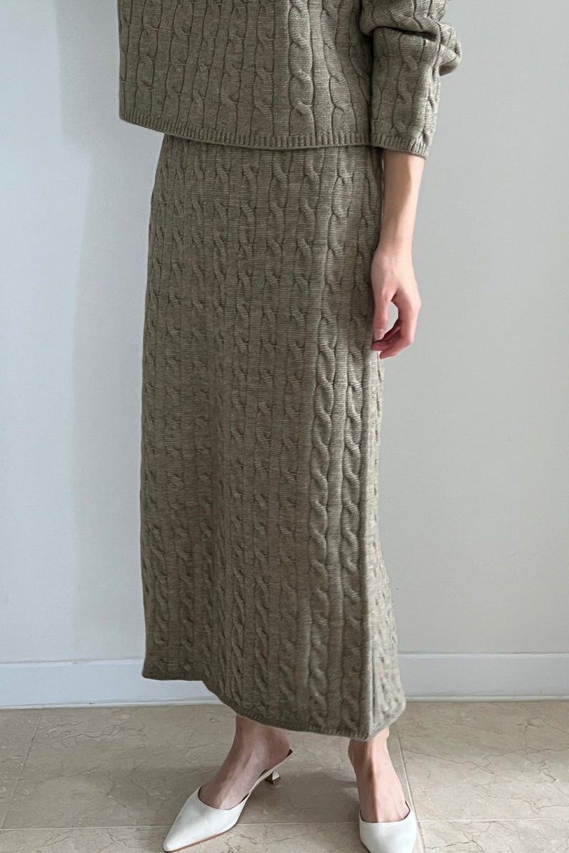 Cable Knit Skirt Set