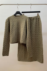 Cable Knit Skirt Set