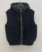 Boucle Hood Zip-Up Vest
