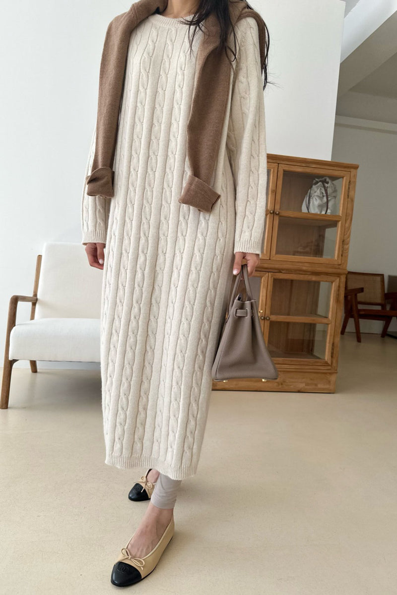 Cozy Cable Sweater Dress