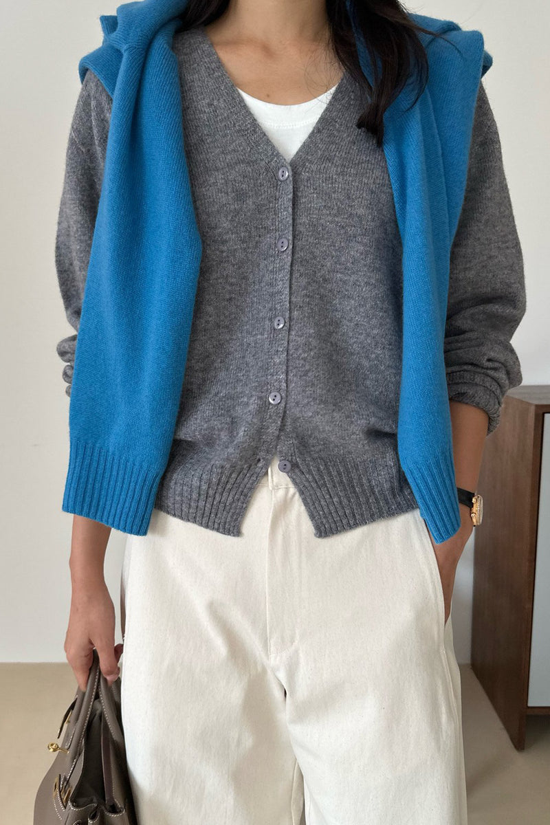 Wool V-neck Cardigan