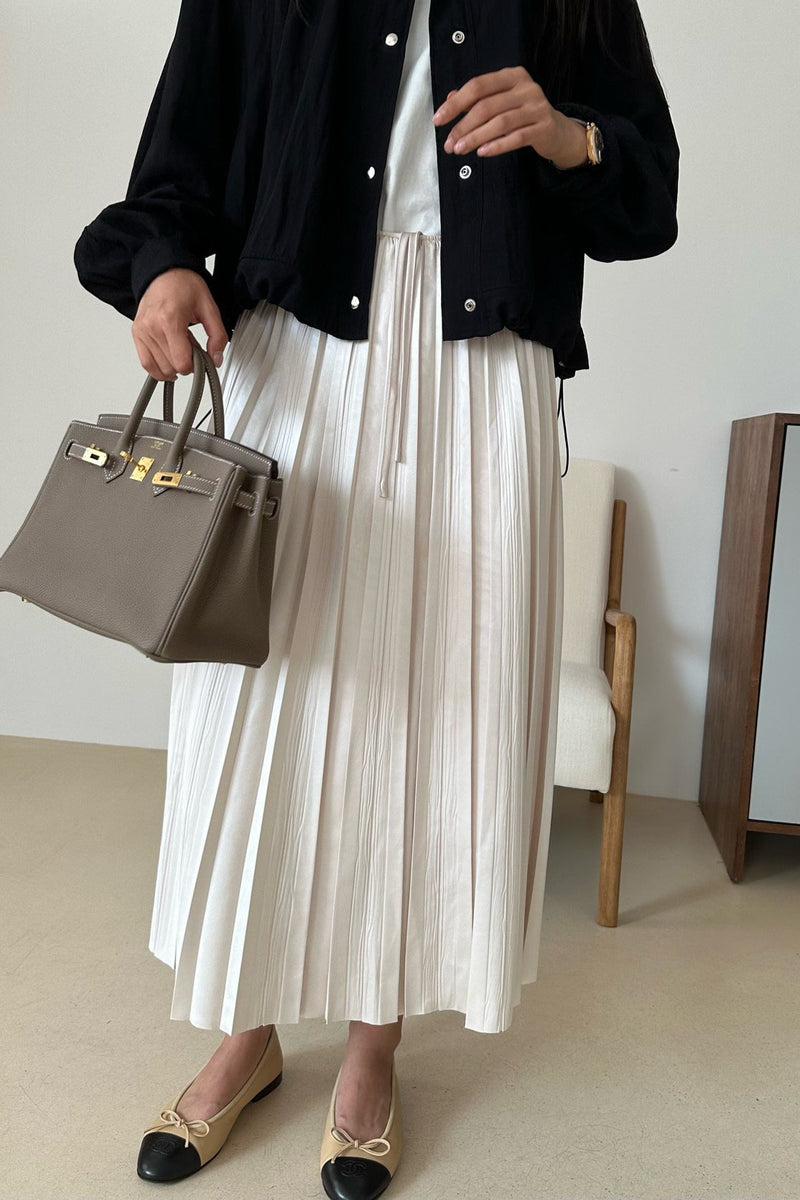 Leatherette Pleated Skirt