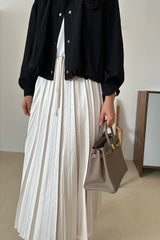 Leatherette Pleated Skirt