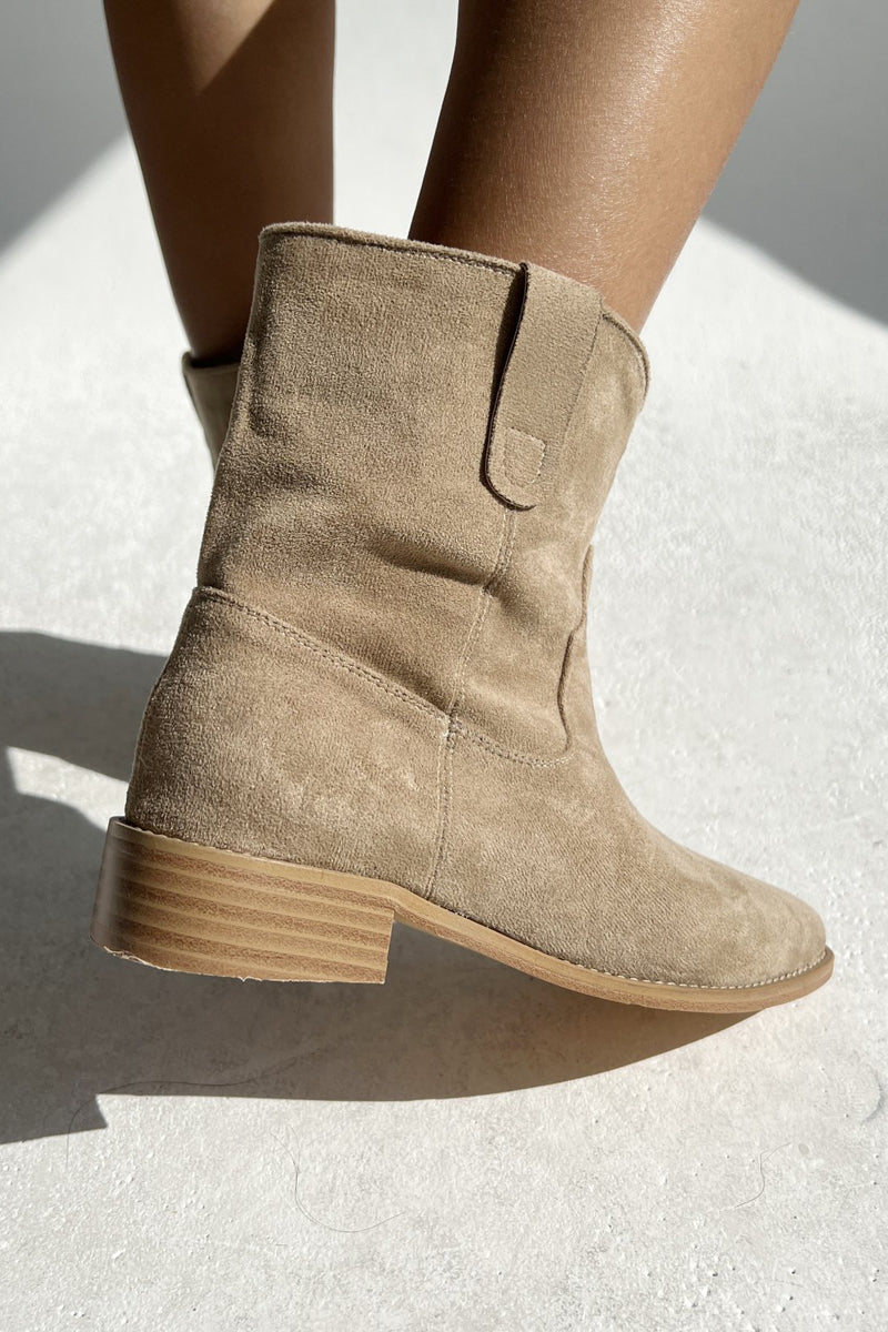 "Rounded Charm" Suede Ankle Boots